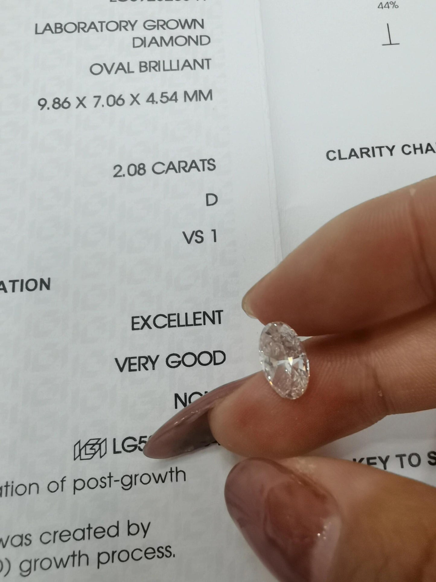 2.08 ct D / VS1 EX & VG Lab-Grown Diamond just 1415 usd