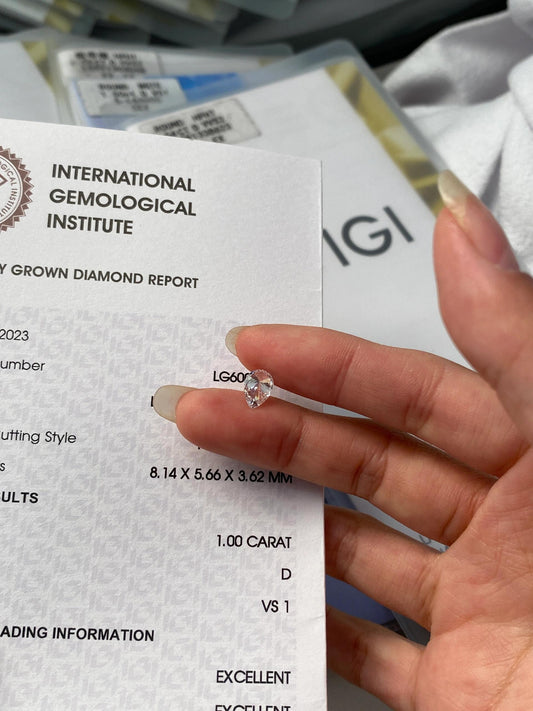 1.00 ct D / VS1 2EX Lab-Grown Diamond