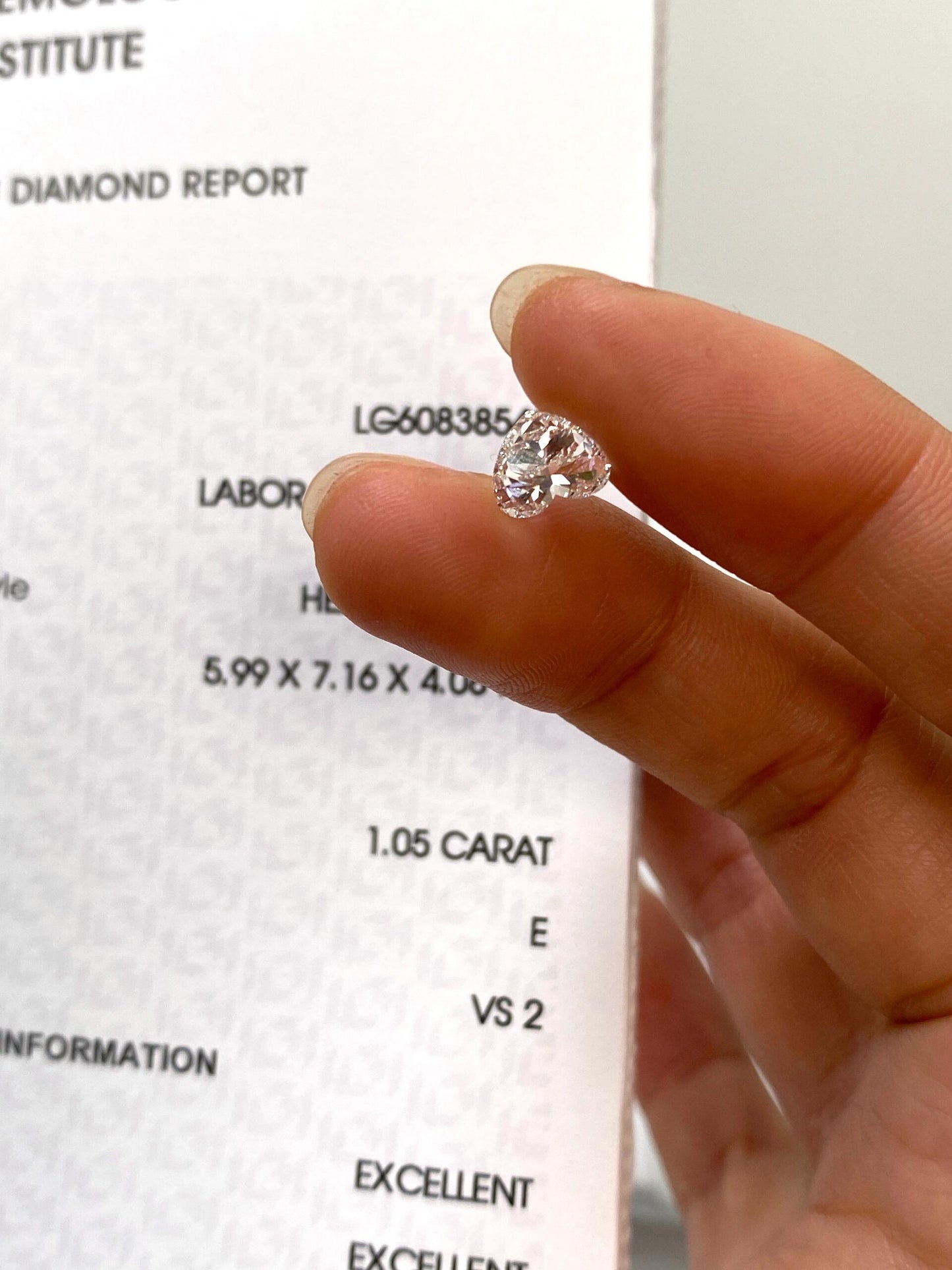1.05 ct Heart Cut E / VS2 2EX Lab-Grown Diamond just 575 usd