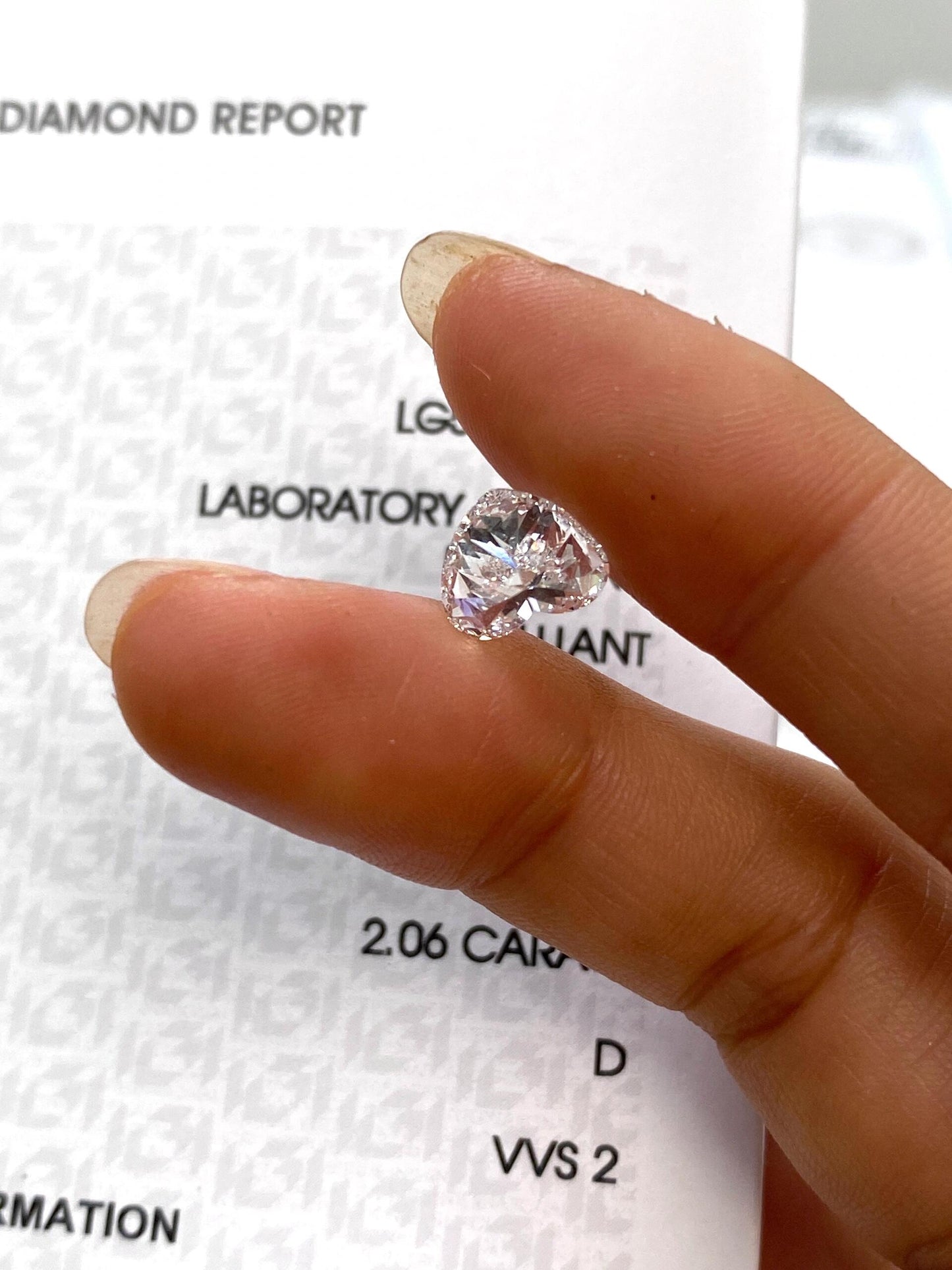 2.06 ct Heart Cut D / VVS2 Lab-Grown Diamond just 1414
