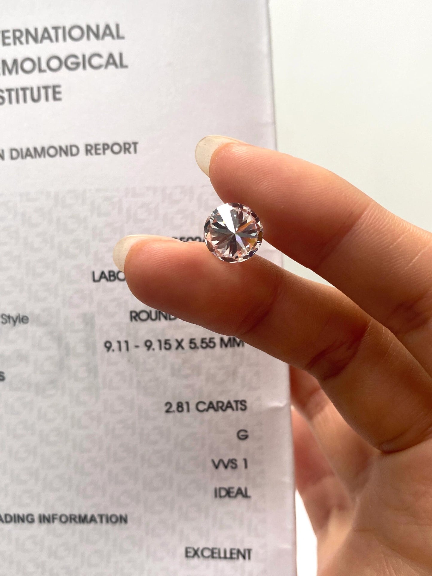 2.81 ct G / VVS1 Ideal Cut Lab-Grown Round Diamond just 1458 usd