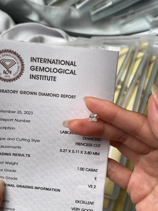 1.00 ct E / VS2 VG & EX Lab-Grown Diamond