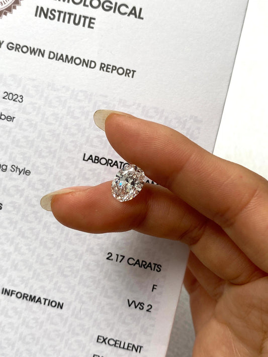 2.17 ct F / VVS2 Lab-Grown Diamond just 1430 usd