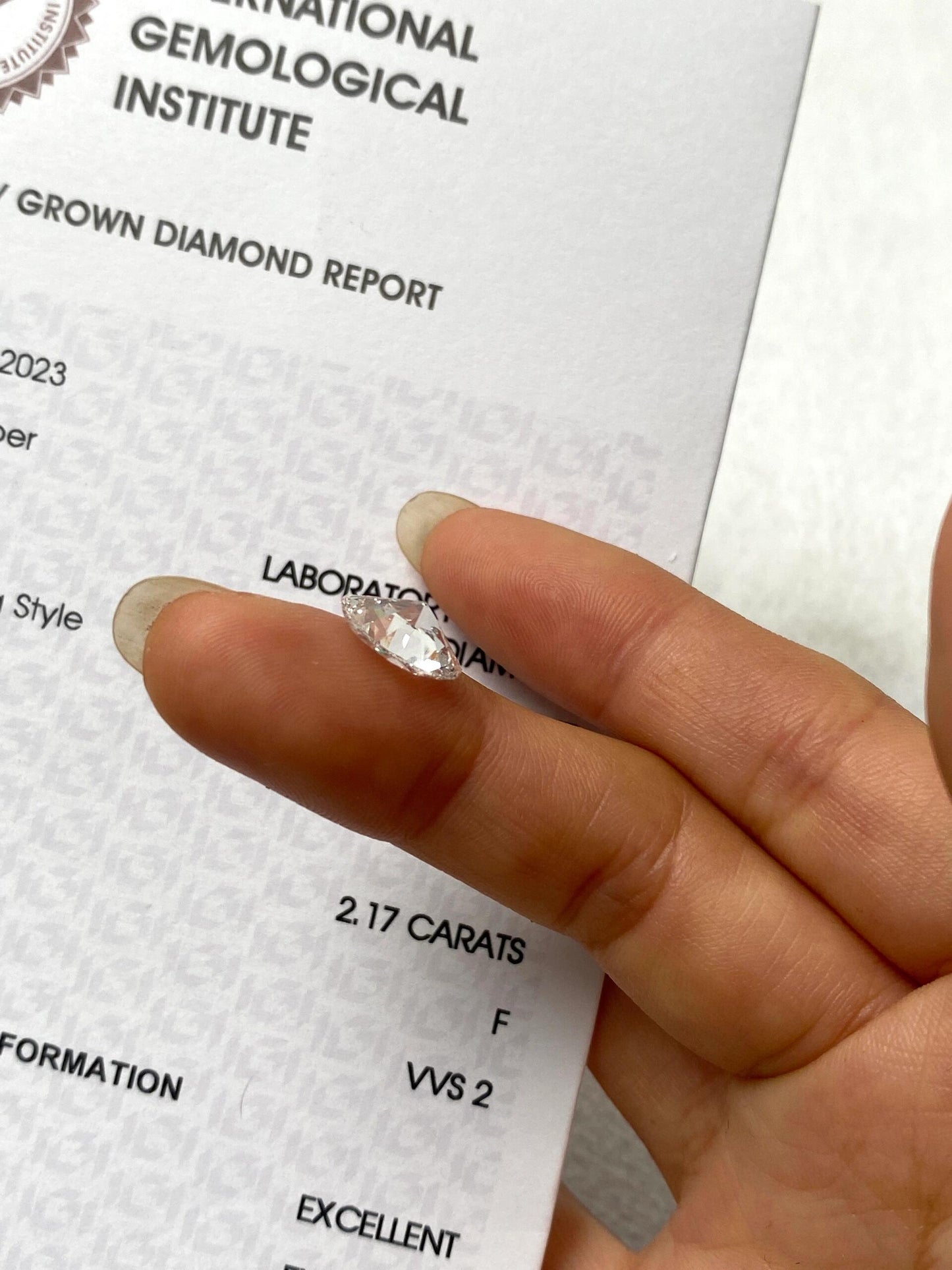 2.17 ct F / VVS2 Lab-Grown Diamond just 1430 usd