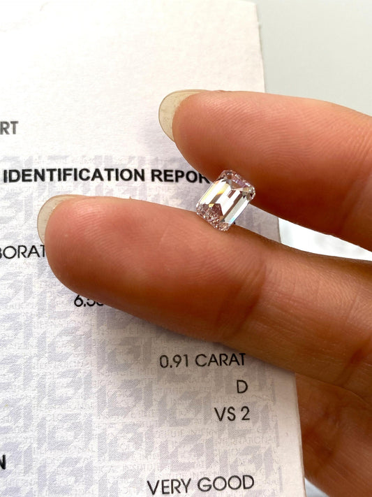 0.91 ct Emerald Cut D / VS2 2VG Lab-Grown Diamond just 430 usd