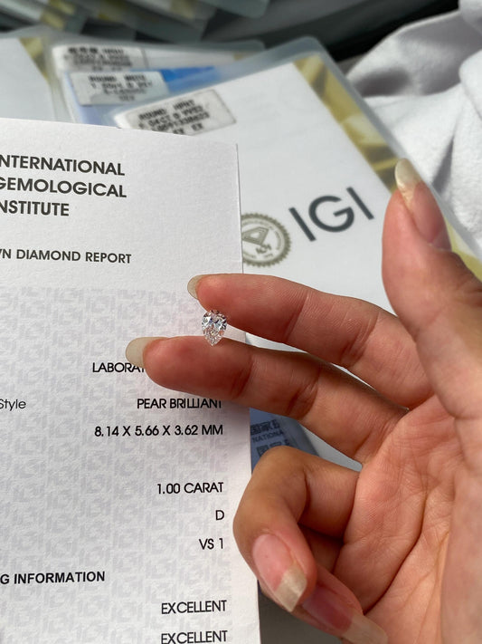 1.00 ct D / VS1 2EX Lab-Grown Diamond