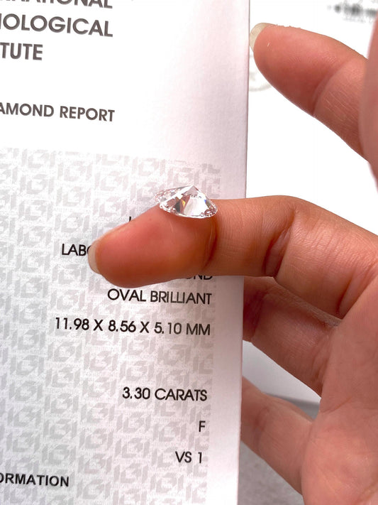 3.30 ct Oval F / VS1 2EX Lab-Grown Diamond just 2000 usd