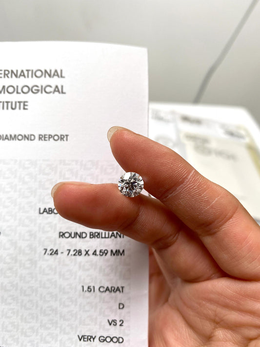 1.51 ct Round D / VS2 Lab-Grown Diamond just 688 usd