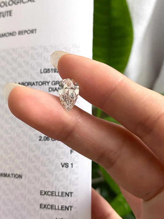 2.06 ct F / VS1 Lab-Grown Diamond just 1415 usd
