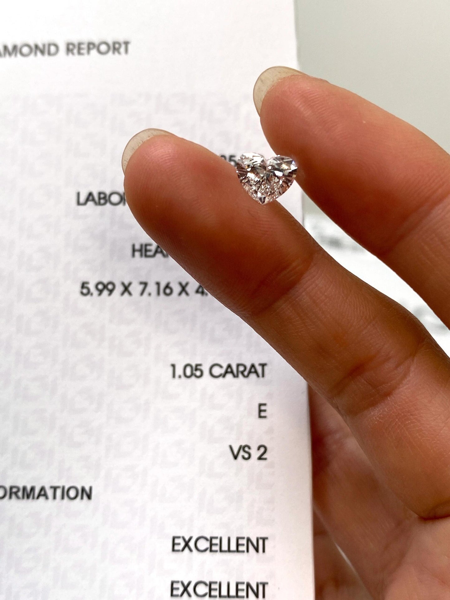 1.05 ct Heart Cut E / VS2 2EX Lab-Grown Diamond just 575 usd