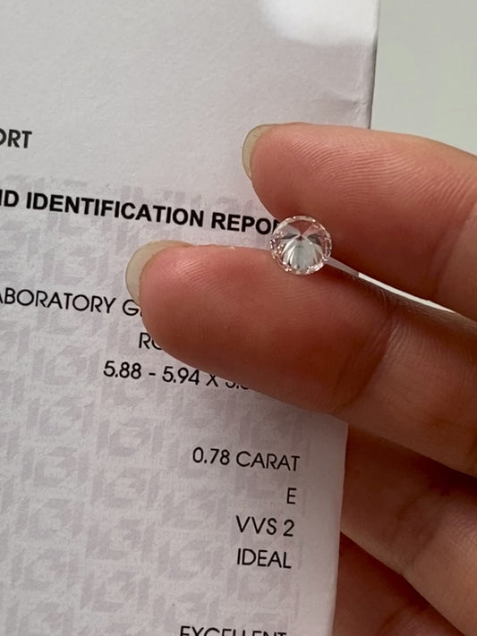 0.78 ct Round E / VVS2 Ideal Lab-Grown Diamond just 399 usd