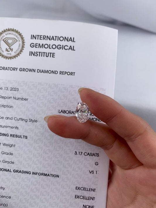 3.17 ct Oval G / VS1 2EX Lab-Grown Diamond just 930 usd
