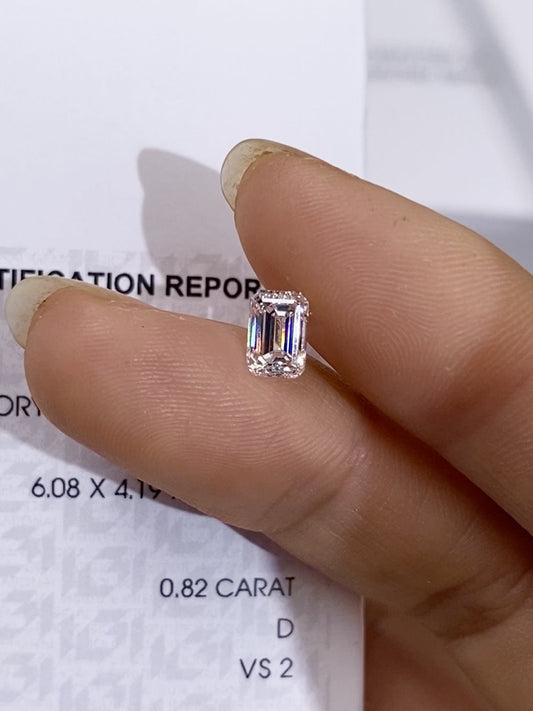 0.82 ct Emerald Cut D / VS2 Lab-Grown Diamond just 428 usd