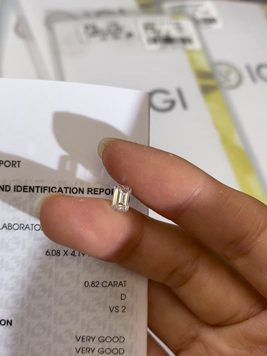 0.82 ct Emerald Cut D / VS2 VG & VG Lab-Grown Diamond just 430 usd
