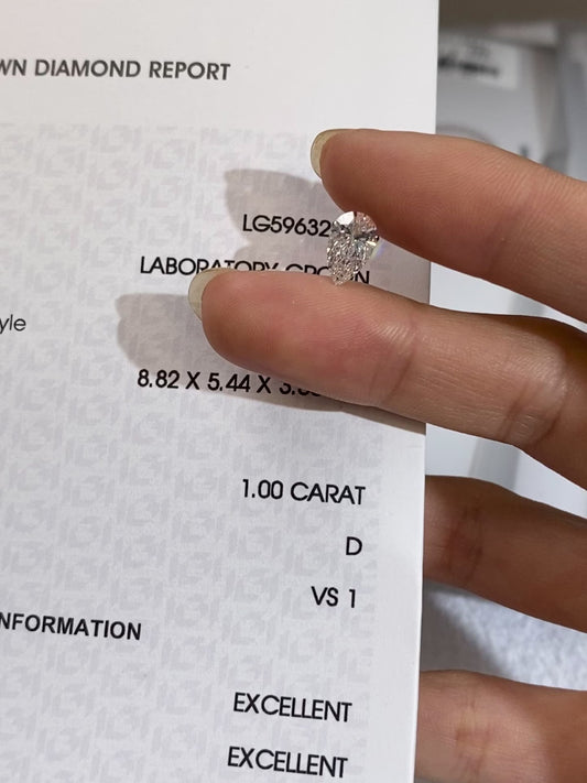 1.00 ct D / VS1 2EX Lab-Grown Diamond