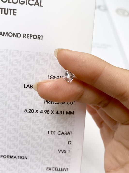 1.01 ct D / VVS1 VG & EX Lab-Grown Diamond just 690 usd