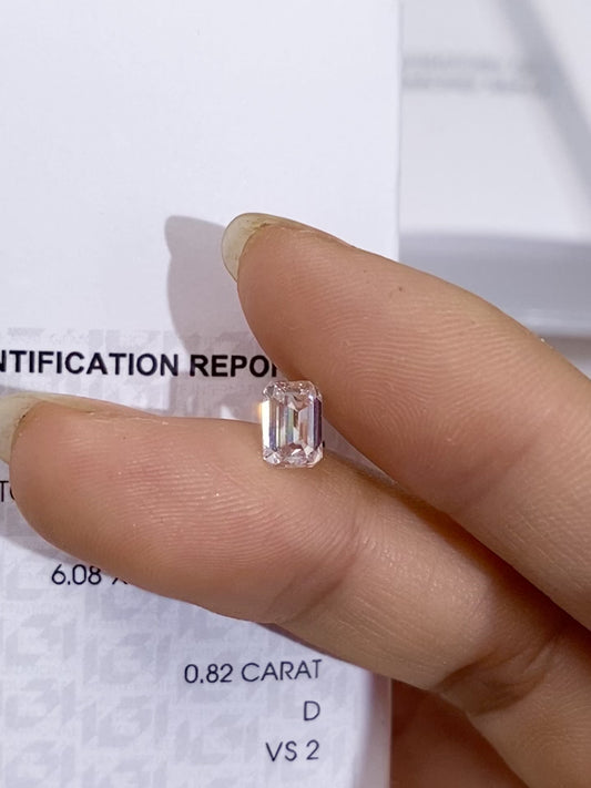 0.82 ct Emerald Cut D / VS2 Lab-Grown Diamond just 428 usd