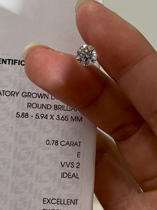 0.78 ct Round E / VVS2 Ideal Lab-Grown Diamond just 399 usd
