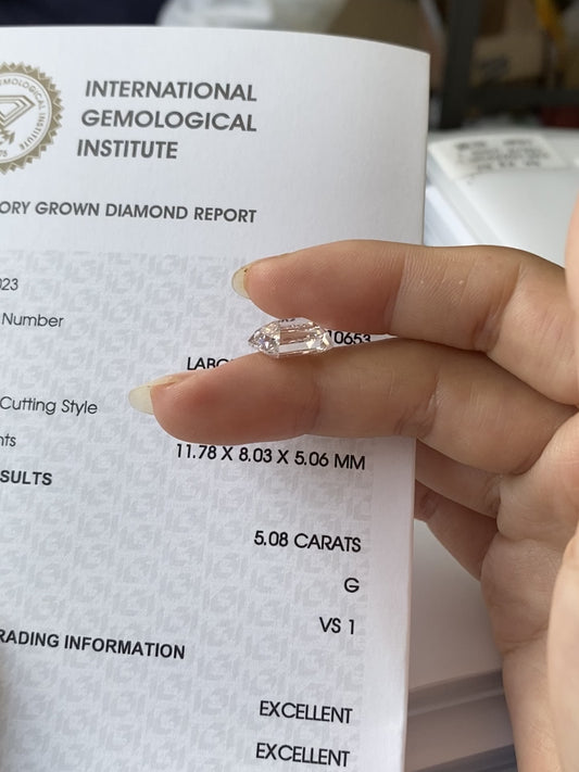 5.08 ct Emerald Cut G / VS1 2EX