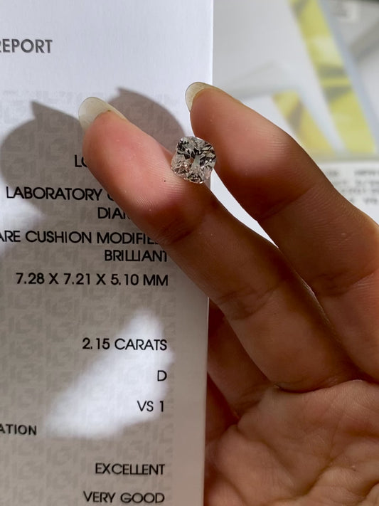 2.15 ct Round D / VS1 Lab-Grown Diamond
