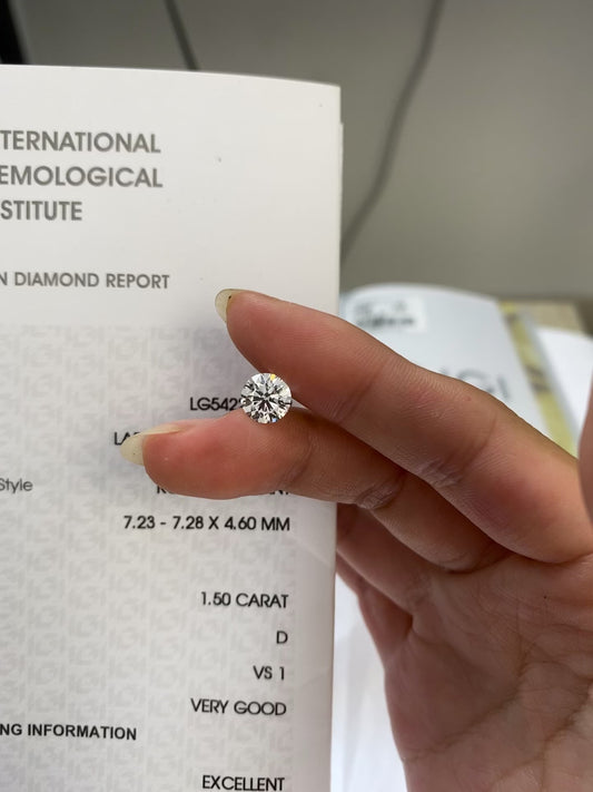 1.50 ct D / VS1 Lab-Grown Diamond just 785 usd